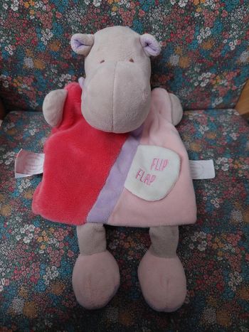 #16 - Doudou marionnette hippo rose Doudou et cie