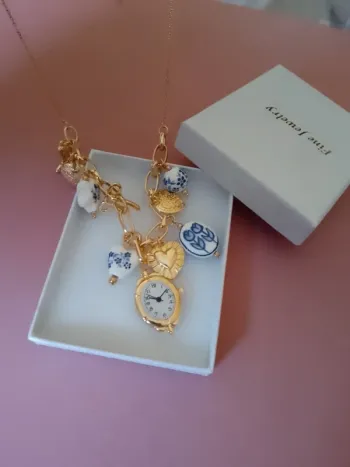 Collier charmes en acier inoxydable