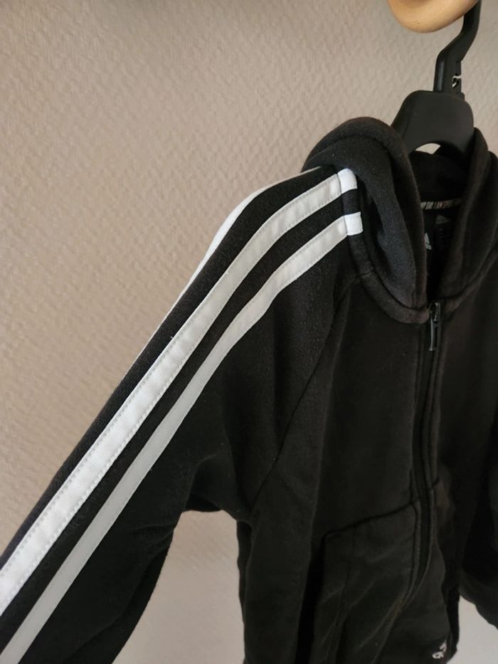 Sweat zippé a capuche adidas 7/8ans - photo numéro 3