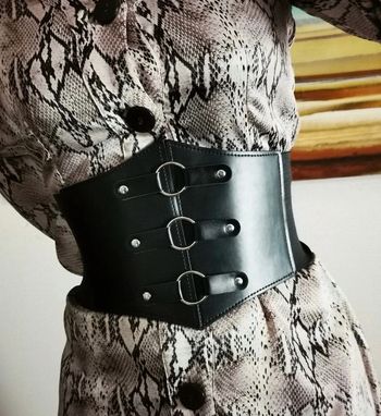 A36 ceinture gaine corset vintage rétro ajustable noire