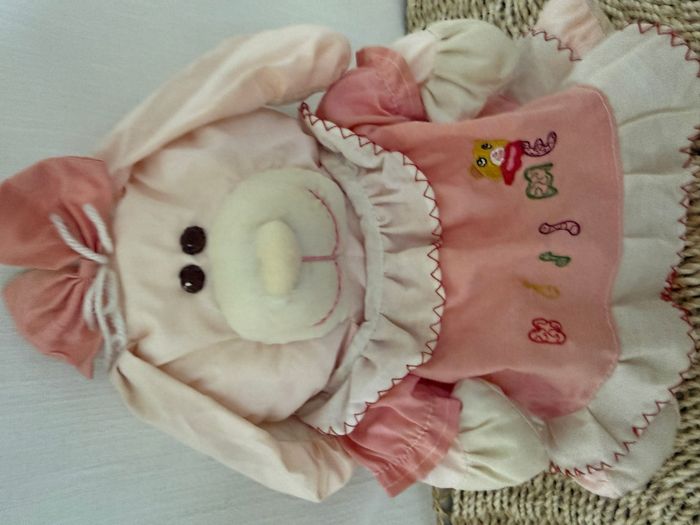 Peluche Puffalump chien rose robe fleurs Kiss me GERCA - photo numéro 4