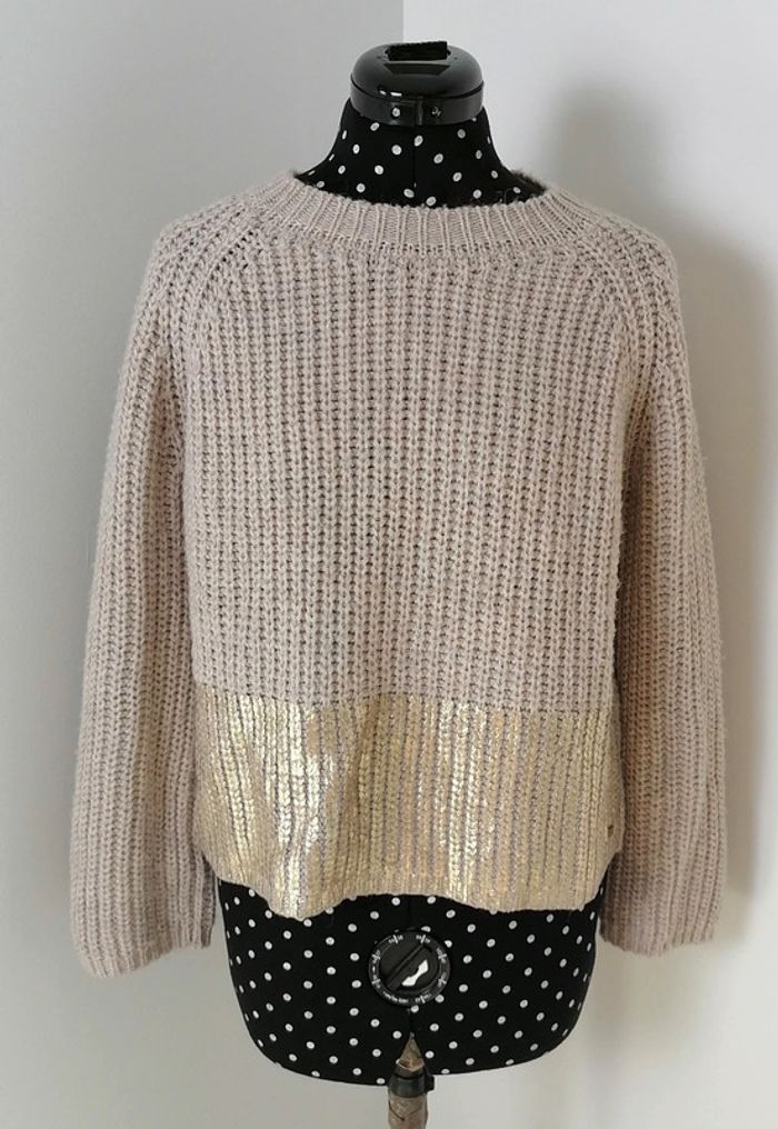 Pull mailles beige doré laine acrylique alpaga Taille S River Woods - photo numéro 2