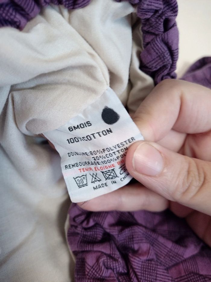 Robe boule violette hibou 6 mois fourrée tbe - photo numéro 4