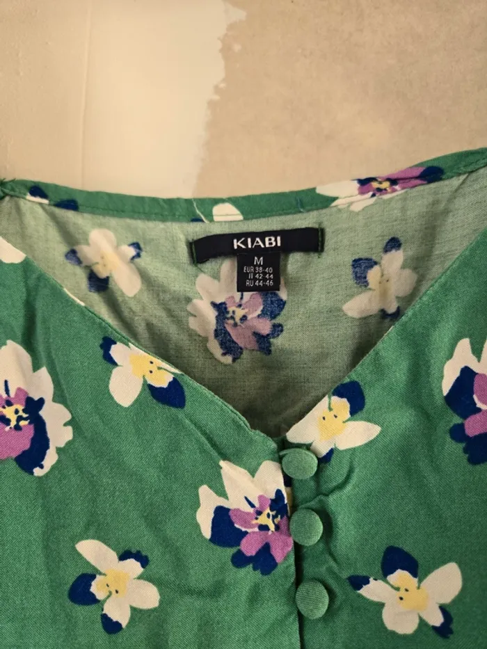 Débardeur fleuri vert Kiabi - photo numéro 2