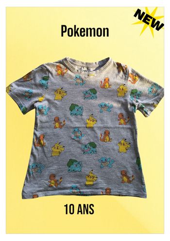 🐱 Superbe Tshirt gris Pokémon (10 ans) 🐱