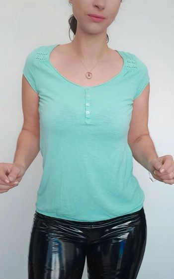 T-shirt fluide menthe turquoise taille 40