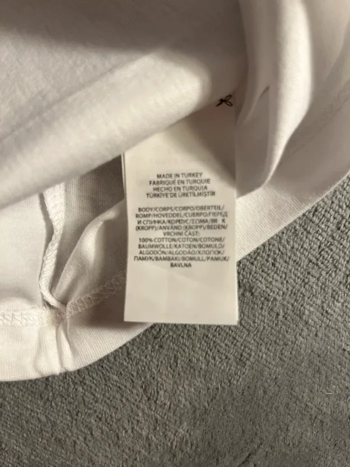 T-shirt Ralph Lauren Crewneck Embroidered White Navy Poney – Taille L - photo numéro 6