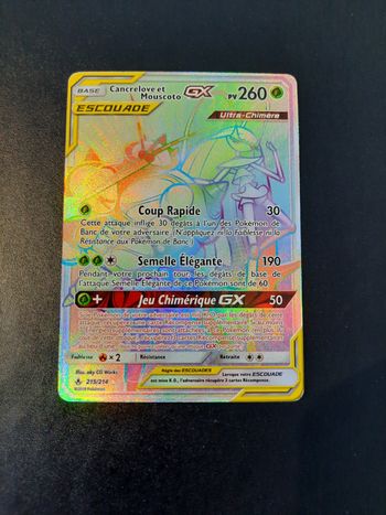 Carte Pokémon : Cancrelove et Mouscoto GX 215/214 Soleil et Lune Alliance Infaillible Fr