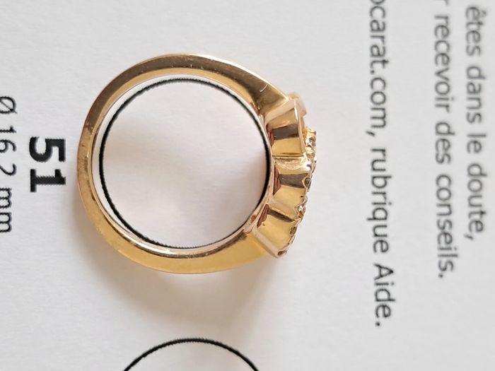 Bague plaquée or double fleur - photo numéro 5