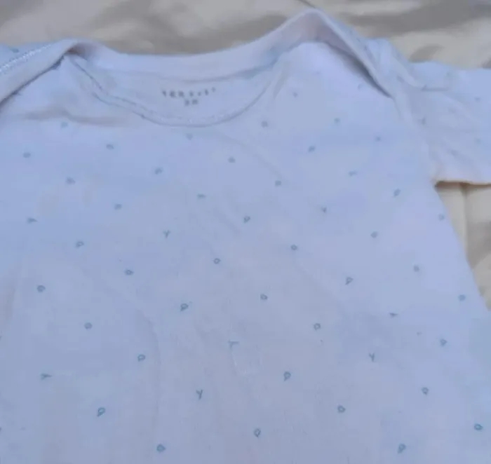 Body manches courtes blanc et bleu Tex 3 mois 60 cm - photo numéro 2