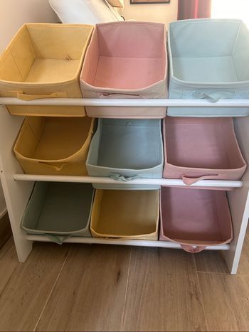 Rangements enfants 9 boites amovibles tissus pour jouets et livres