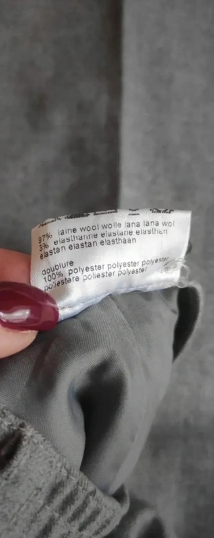 Pantalon à pince ajusté, habillé gris Un Jour Ailleurs UJA 42 en laine - photo numéro 9