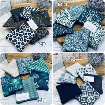 Lingettes en éponge coton lavable et réutilisable lot de 6