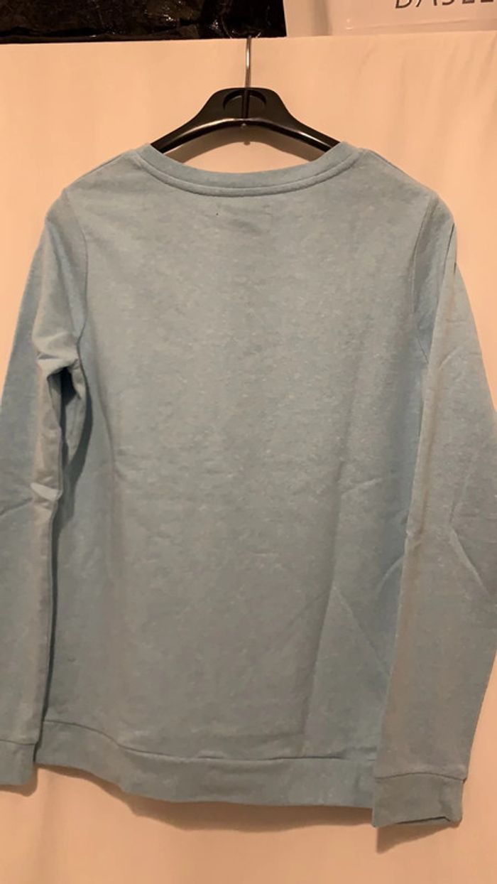 Pull bleu ciel chiné - photo numéro 3