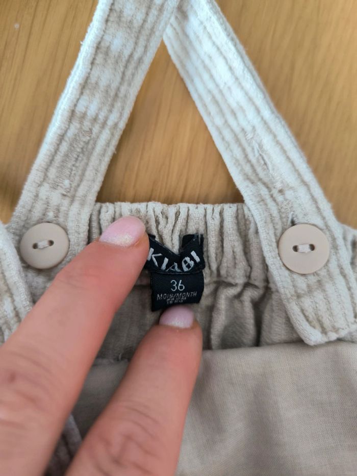 Robe salopette beige velours 36 mois Kiabi - photo numéro 3