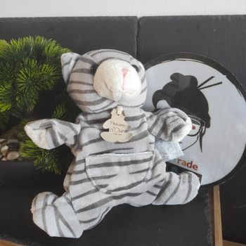 Chat Histoire d'ours marionnette tigré HO1169  gris  poche