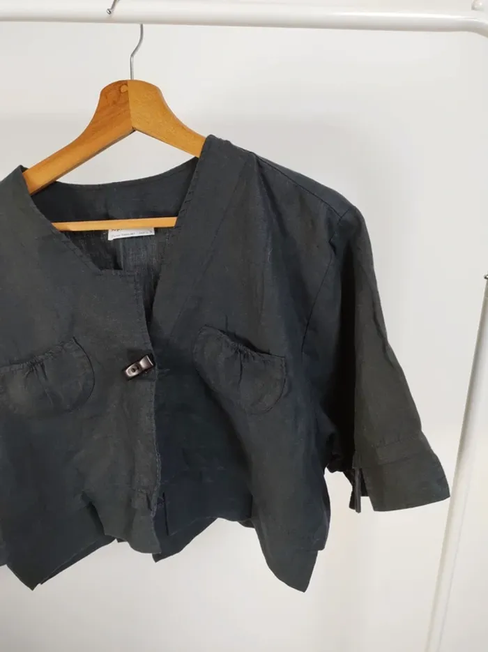 Veste courte ou boléro 100%Lin made in France🇫🇷 - photo numéro 2