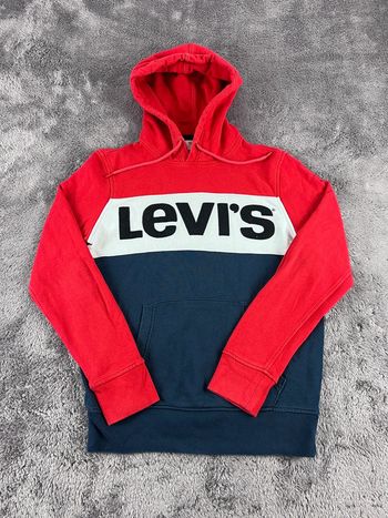 Sweat à Capuche Levi’s 100% coton Rouge, Blanc et Bleu Marine Taille S