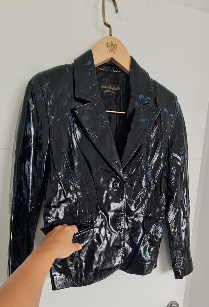 Veste blazer en cuir vernis - photo numéro 2