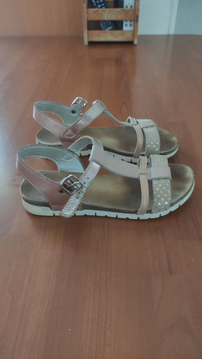 Nu-pieds rose semelle cuir pointure 34 - photo numéro 7