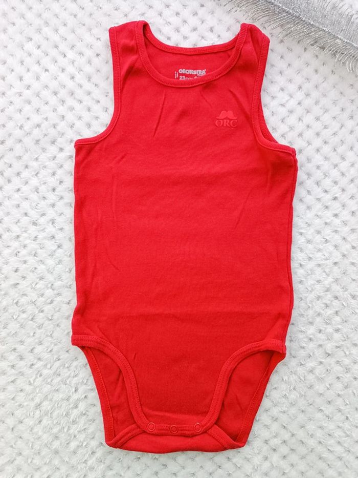 🔸Body Sans Manches Rouge Garçon - Orchestra 24 Mois🔸 - photo numéro 2