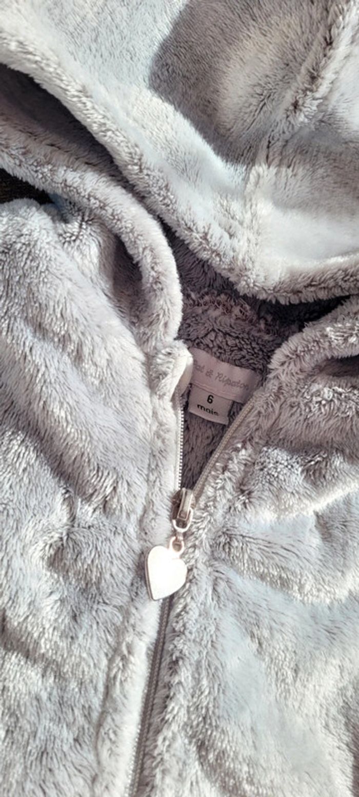 Ensemble veste et pantalon pilou-pilou haut et bas gris tout doux Pat et Ripaton 6mois - photo numéro 4