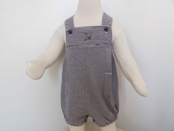 Salopette rayures -in extenso - 12 mois