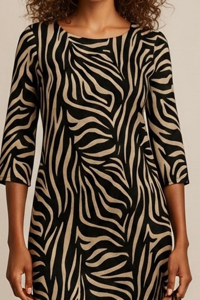 Robe d’hiver imprimée, animal très branchés doré noir femme M Zara basic - photo numéro 3