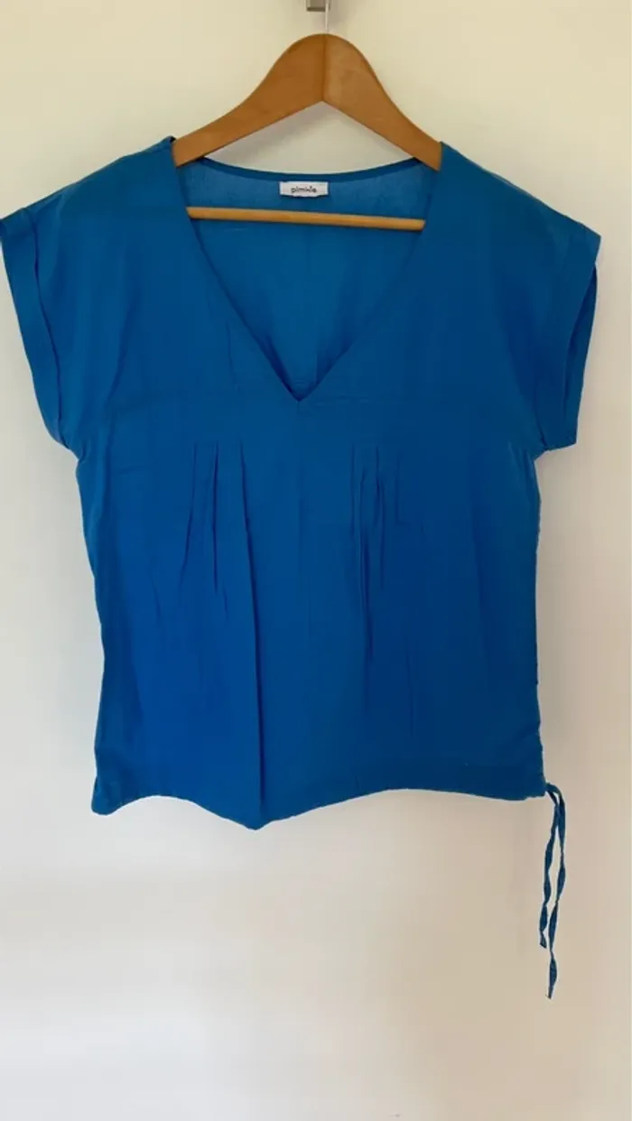 Blouse manches courtes lien pour resserrer