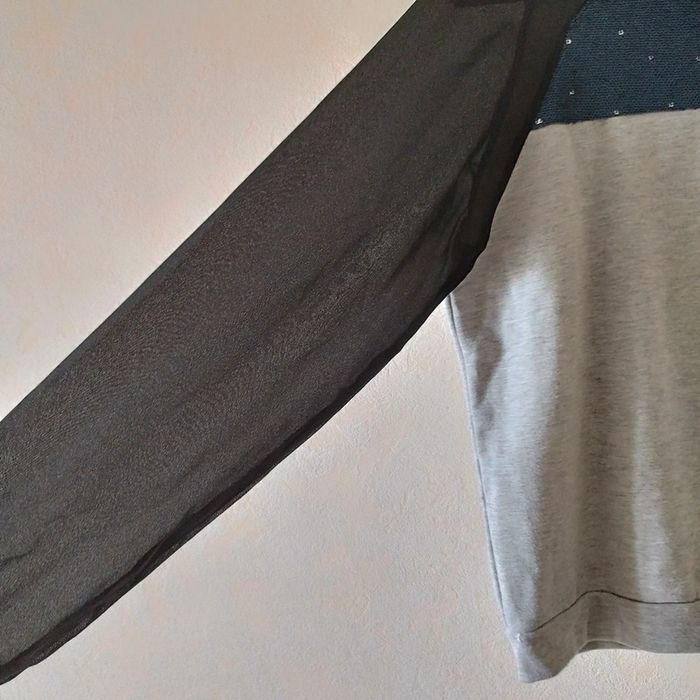 Sweat stylé manches en tissu transparent - photo numéro 2