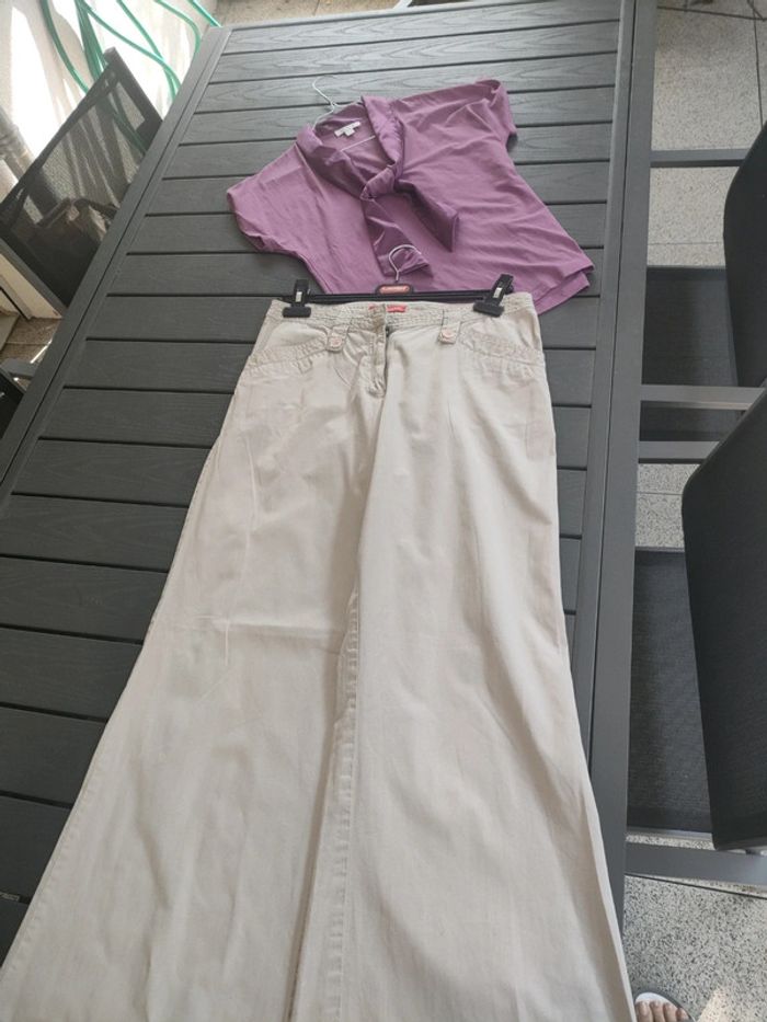 pantalon large taille haute Manoukian 38 40 - photo numéro 13