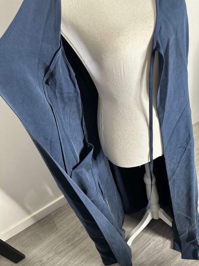 Robe longue oversize ouverte bleue marine Cerruti Vintage T40 L - photo numéro 9