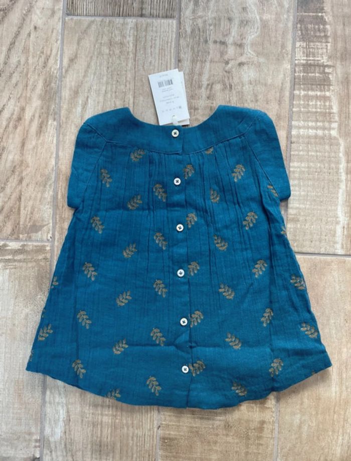 Robe Natalys gaze de coton bio 6 mois (68 cm) - photo numéro 2