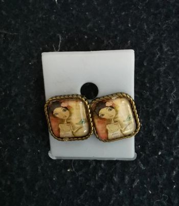 Boucles d'oreilles avec dessin