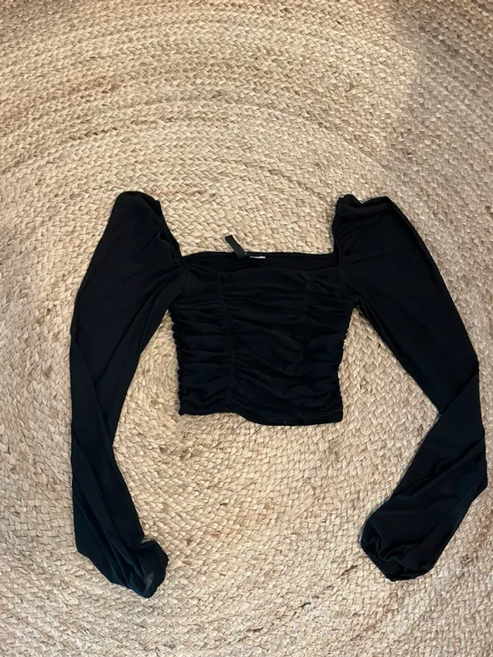 Top court manches longues noires H&M