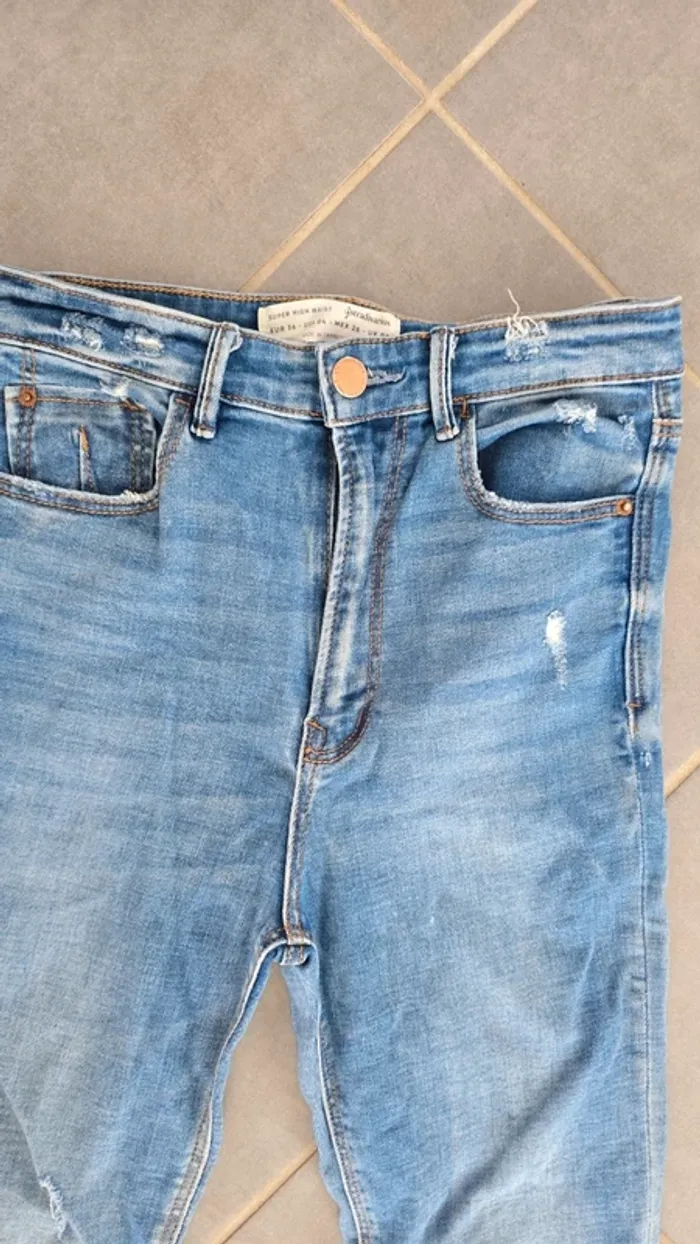 Jean skinny taille haute stradivarius - photo numéro 2