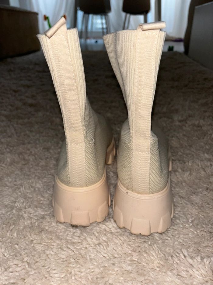 Botte chaussette beige - photo numéro 3