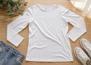 T-shirt blanc manches longues TEX 14 ans – Très bon état, basique fille