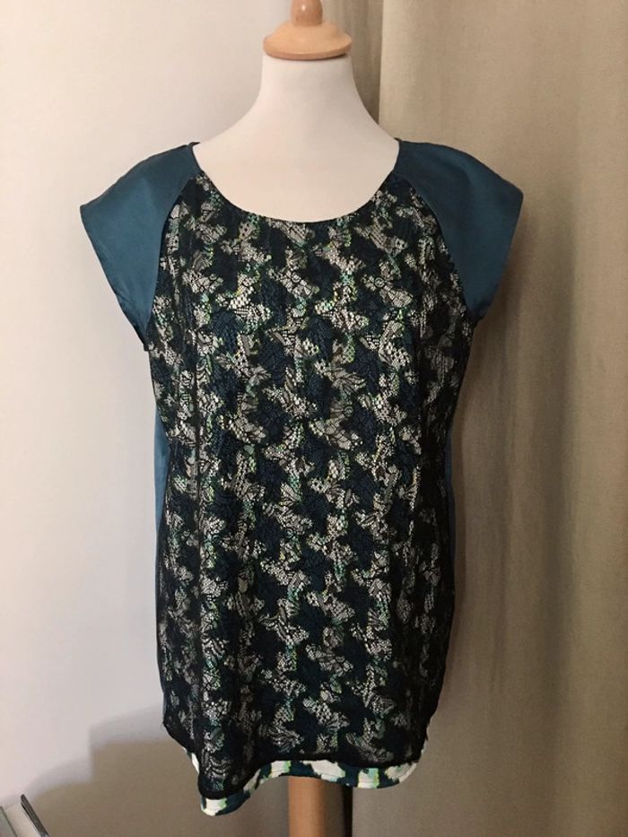 Top chic vert et dentelle - Esprit - T.42