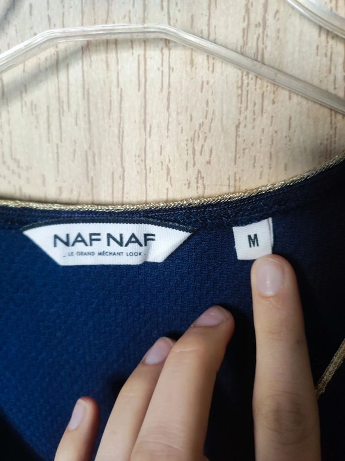 Robe bleu et doré col V Naf Naf - photo numéro 4