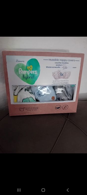 Couche réutilisable lavable x3 pampers
