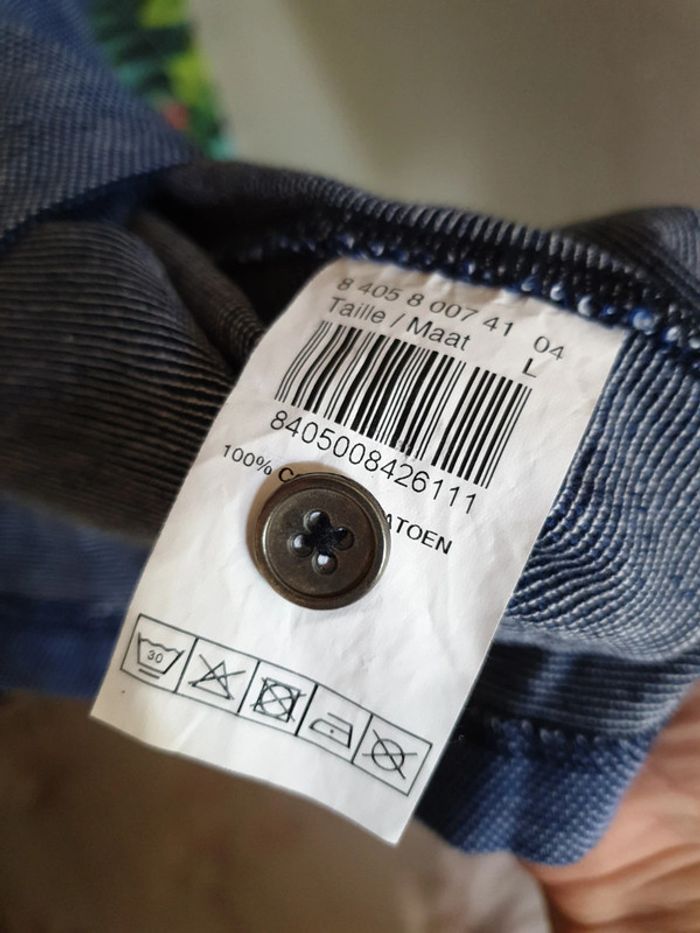 Polo homme chiné blanc/bleu - photo numéro 5