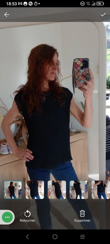 Haut femme M plissé noir Esprit c87