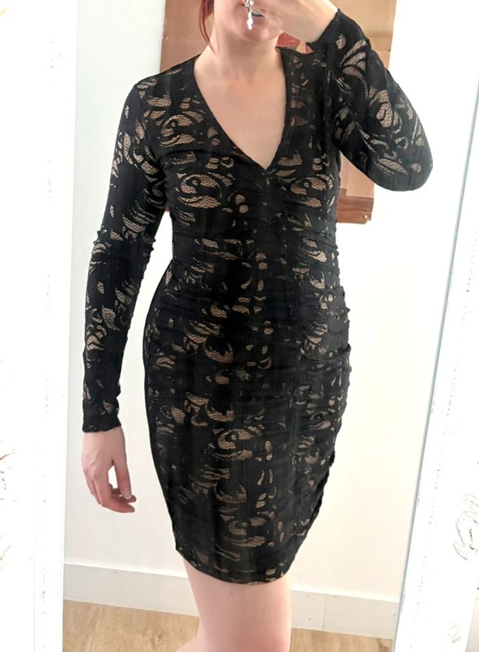 Robe moulante noire et beige H&M 40 - photo numéro 6