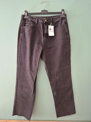 Jean straight cropped noir taille haute desigual taille 42