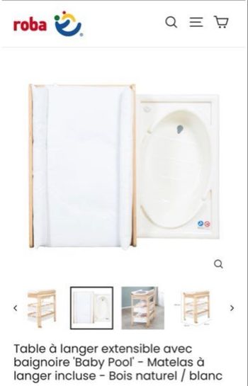 Table à langer extensible avec baignoire - Roba "Baby Pool"