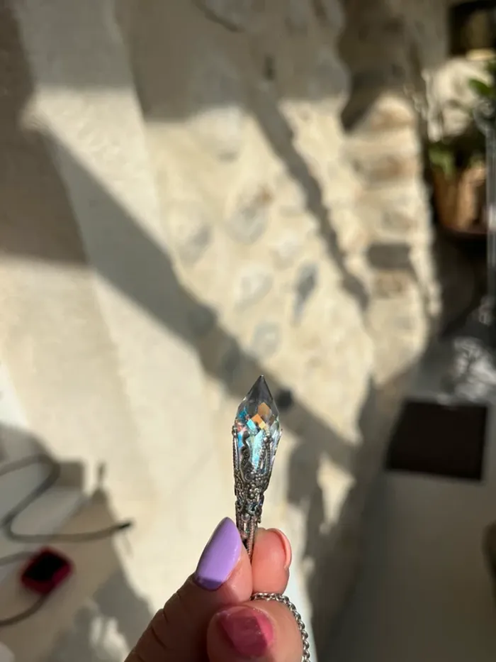 Collier goutte cristal swarovski fait main multicolore - photo numéro 2
