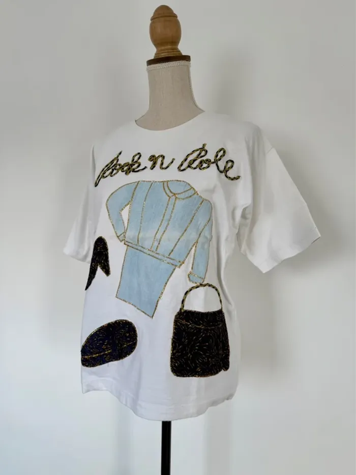 T-shirt haut top maillot camisa blusa Blouse chemise camicia overhemd folder camicetta - photo numéro 2