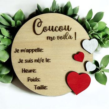 Rond en bois naissance cœurs