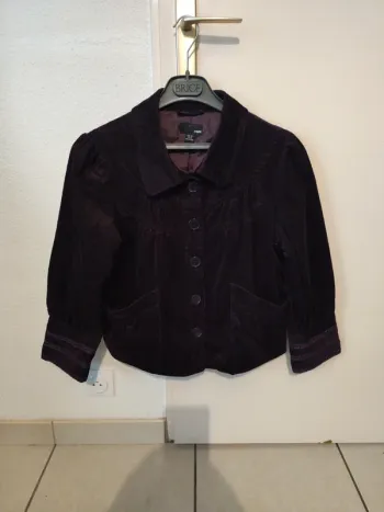 Veste velours côtelé prune T44